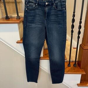 MOTHER High Waisted Looker Ankle Fray